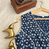 Vriksham Premium Printed Readymade Sleeveless  Blouse-Kalamkari Print-Blue-VS4530